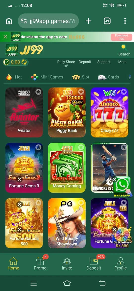 JJ99 Game Hot App Lobby and Games