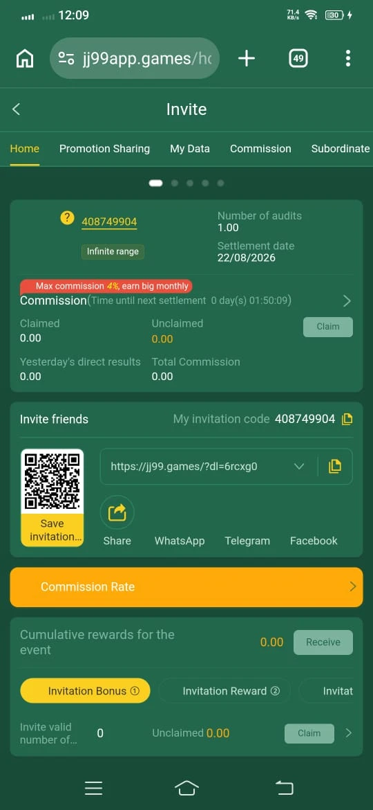 JJ99 Game Referral Commission System